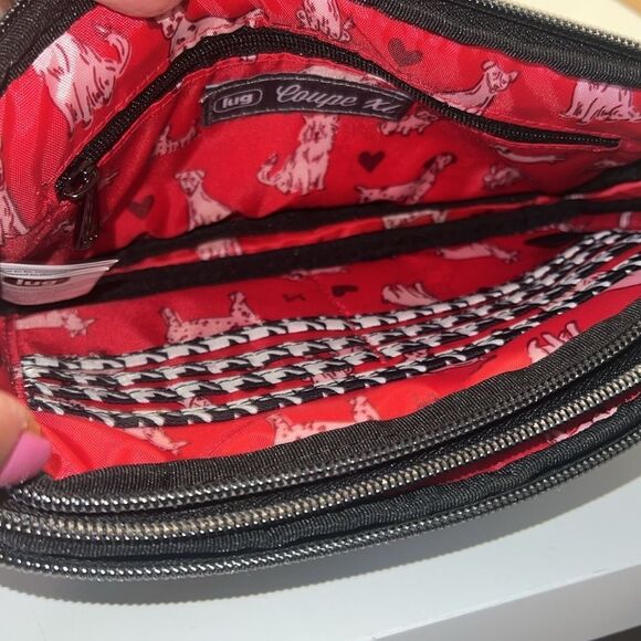 Lug Black and White RFID Convertible Coupe XL Crossbody Belt Bag - Picture 11 of 14